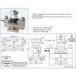 Double shear beam load cells equipped with bases plus ball